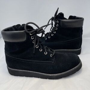 VANELI Women’s Sz 10.5 N Zeno Black Suede Boots Chunky Grunge Y2K With Box